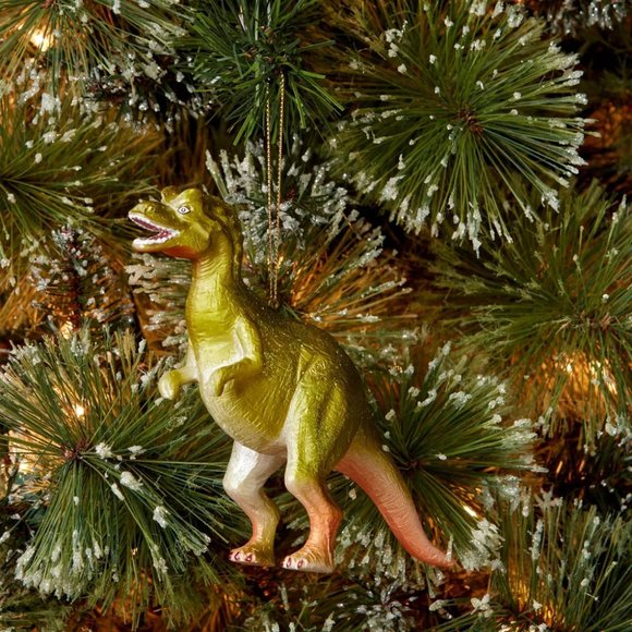 T-Rex Christmas Tree Ornament Green Gold - Wondershop - Dinosaur NEW - Picture 3 of 3